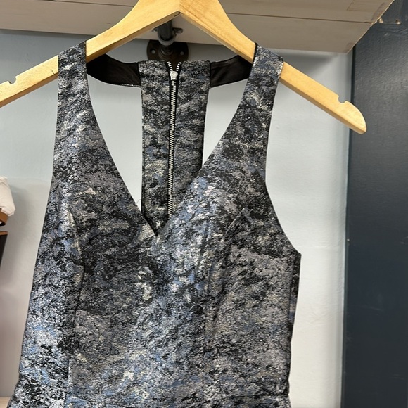 Design Lab Metallic Jacquard Sleeveless Fit & Flare Dress Size S - Picture 3 of 6